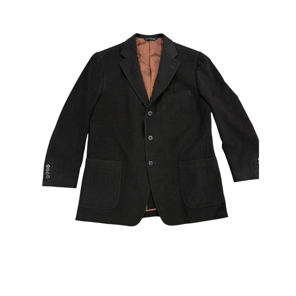 Samuelsohn Zealander Wool Blazer Brown Ribbed Sport Coat Men's 43R